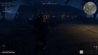 Halloween the Game Haddonfield ESP on Virginia St with objective keys weapons and skeleton box overlay